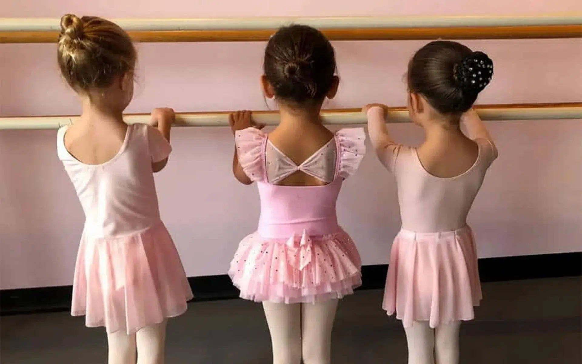 Little Ballerinas Practicing at the Barre Little Ballerinas Practicing at the Barre